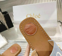Load image into Gallery viewer, Woody Denim Mules