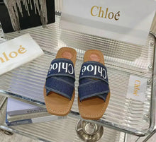 Load image into Gallery viewer, Woody Denim Mules