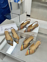 Load image into Gallery viewer, Check Slingback Pumps