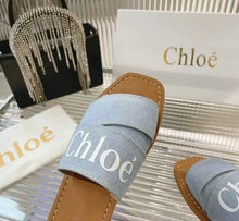 Load image into Gallery viewer, Woody Denim Mules