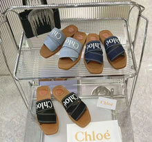 Load image into Gallery viewer, Woody Denim Mules
