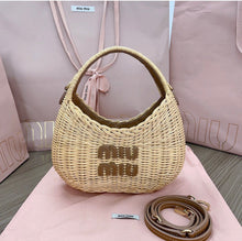 Load image into Gallery viewer, Wicker Hobo Bag
