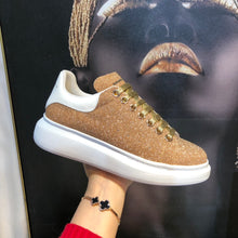 Load image into Gallery viewer, Oversized Sneaker Gold Glitter
