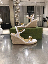 Load image into Gallery viewer, Leather Platform Espadrilles