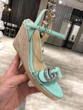 Load image into Gallery viewer, Leather Platform Espadrilles