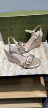 Load image into Gallery viewer, Leather Espadrille Wedges
