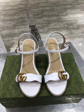 Load image into Gallery viewer, Leather Platform Espadrilles