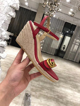 Load image into Gallery viewer, Leather Platform Espadrilles