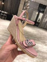 Load image into Gallery viewer, Leather Platform Espadrilles