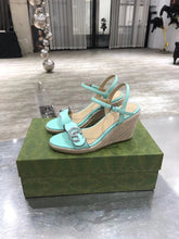 Load image into Gallery viewer, Leather Platform Espadrilles