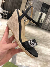 Load image into Gallery viewer, Leather Platform Espadrilles