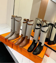 Load image into Gallery viewer, Leather Canvas Boots
