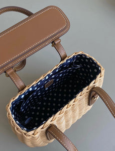 Wicker Leather Basket