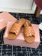 Load image into Gallery viewer, Woven Leather Slides
