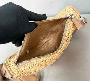 Raffia Triangle Shoulder Bag