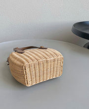 Load image into Gallery viewer, Wicker Leather Basket
