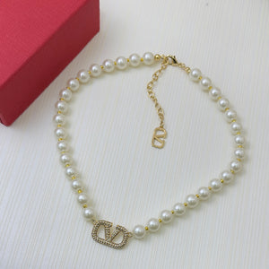 V Pearl Necklace