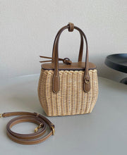 Load image into Gallery viewer, Wicker Leather Basket
