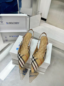 Check Slingback Pumps