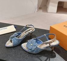 Load image into Gallery viewer, Denim Slingbacks
