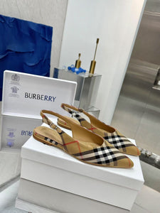 Check Slingback Pumps