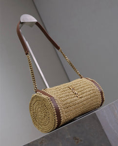 Cassandre Raffia Tube Bag