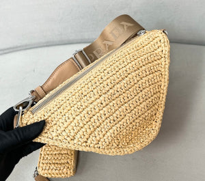 Raffia Triangle Shoulder Bag