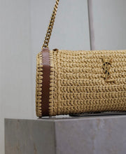 Load image into Gallery viewer, Cassandre Raffia Tube Bag

