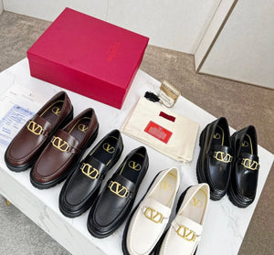 V Logo Loafers