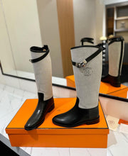 Load image into Gallery viewer, Leather Canvas Boots
