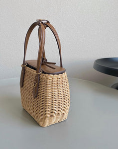 Wicker Leather Basket