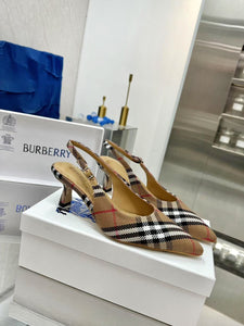 Check Slingback Pumps