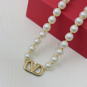 V Pearl Necklace