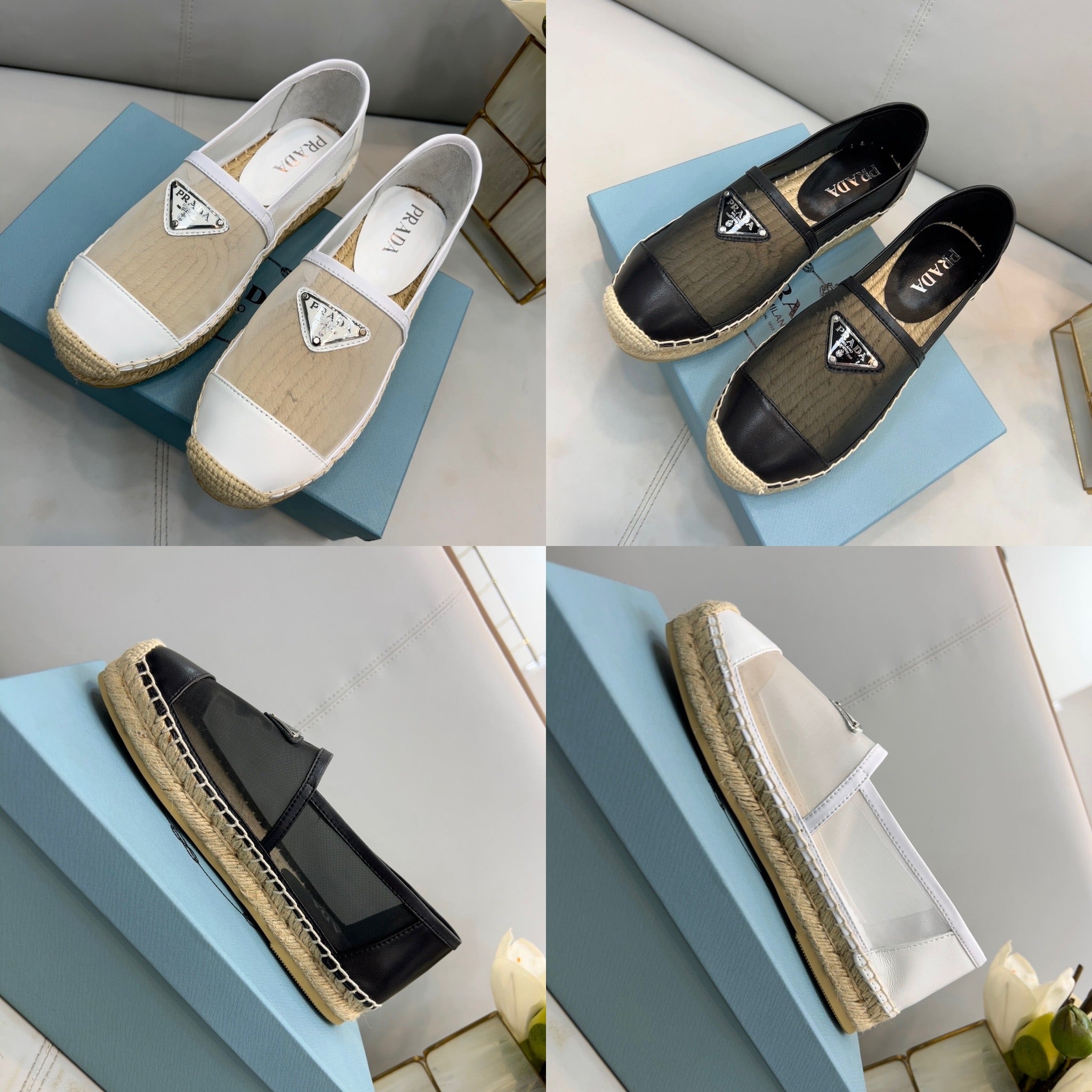 Prada mesh discount espadrilles