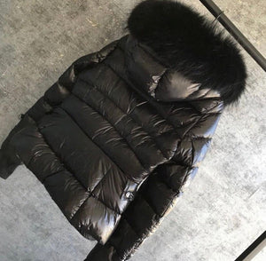 Black Fur Down Jacket