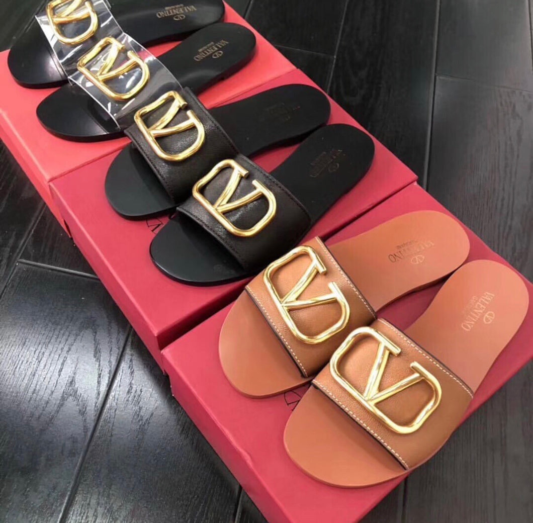 V Logo Sandals