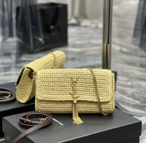 Kate Raffia Tassel Chain Bag