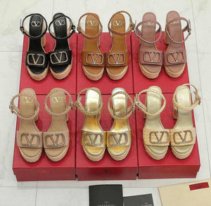 V Logo Sandals