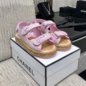 CC Tweed Dad Sandals