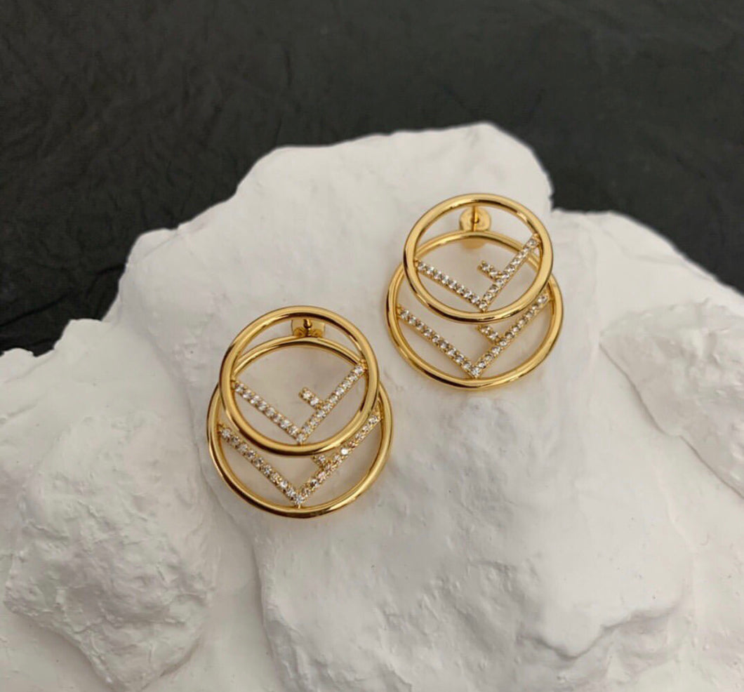 F Logo Earrings