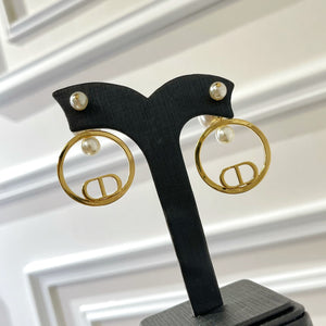 CD Pearl Hoop Earrings