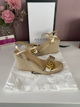 Load image into Gallery viewer, Leather Espadrille Wedges
