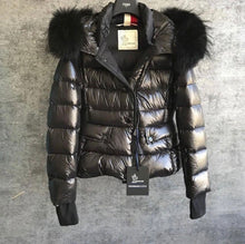 Load image into Gallery viewer, Black Fur Down Jacket
