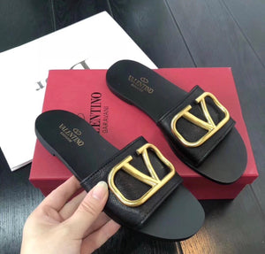 V Logo Sandals