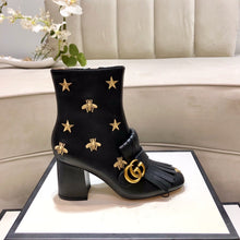 Load image into Gallery viewer, Leather Embroidered Ankle Boots
