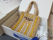 Load image into Gallery viewer, Raffia Wood Tote
