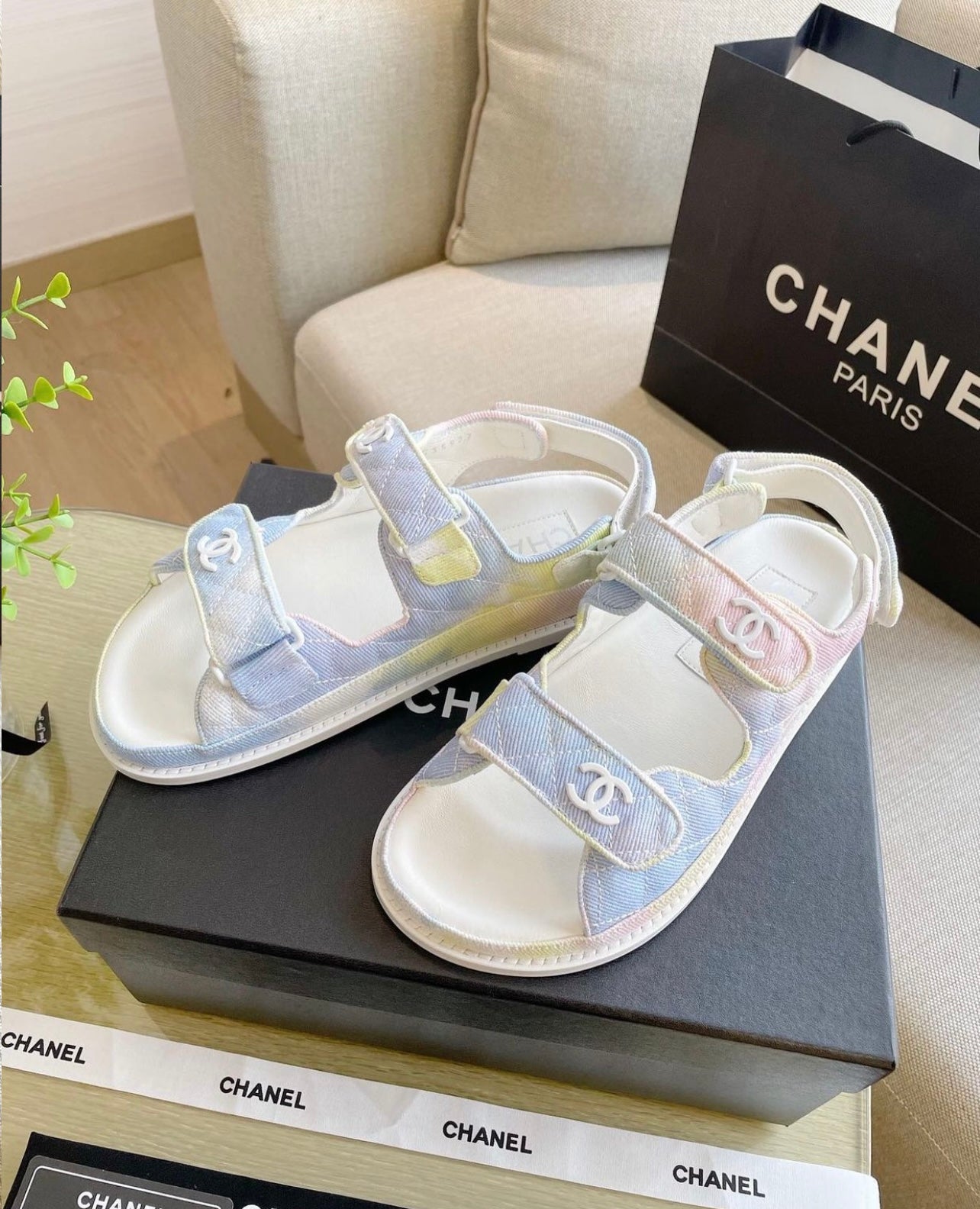 Chanel sandals pastel new arrivals