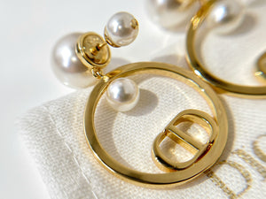 CD Pearl Hoop Earrings