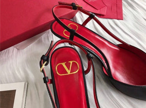 V Logo Slingback 8cm