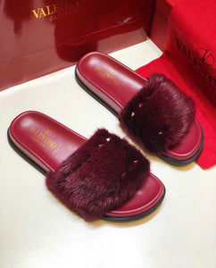 Rockstud Fur Slides